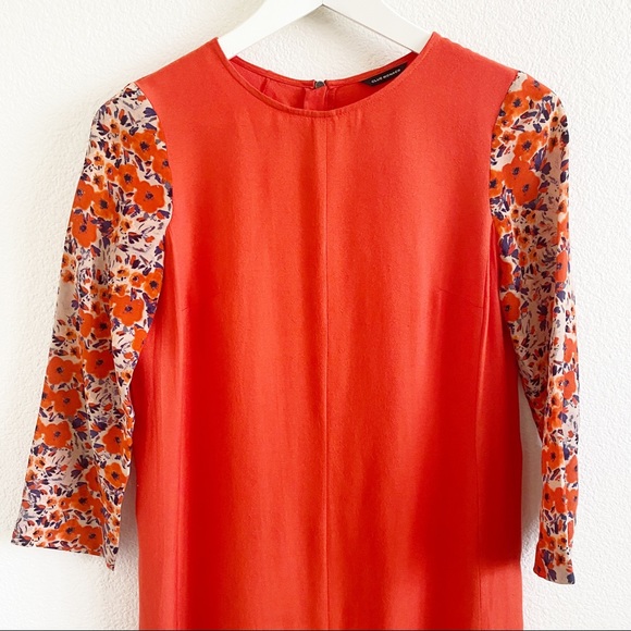 Club Monaco Jay Orange Floral Shift Dress - Picture 5 of 8